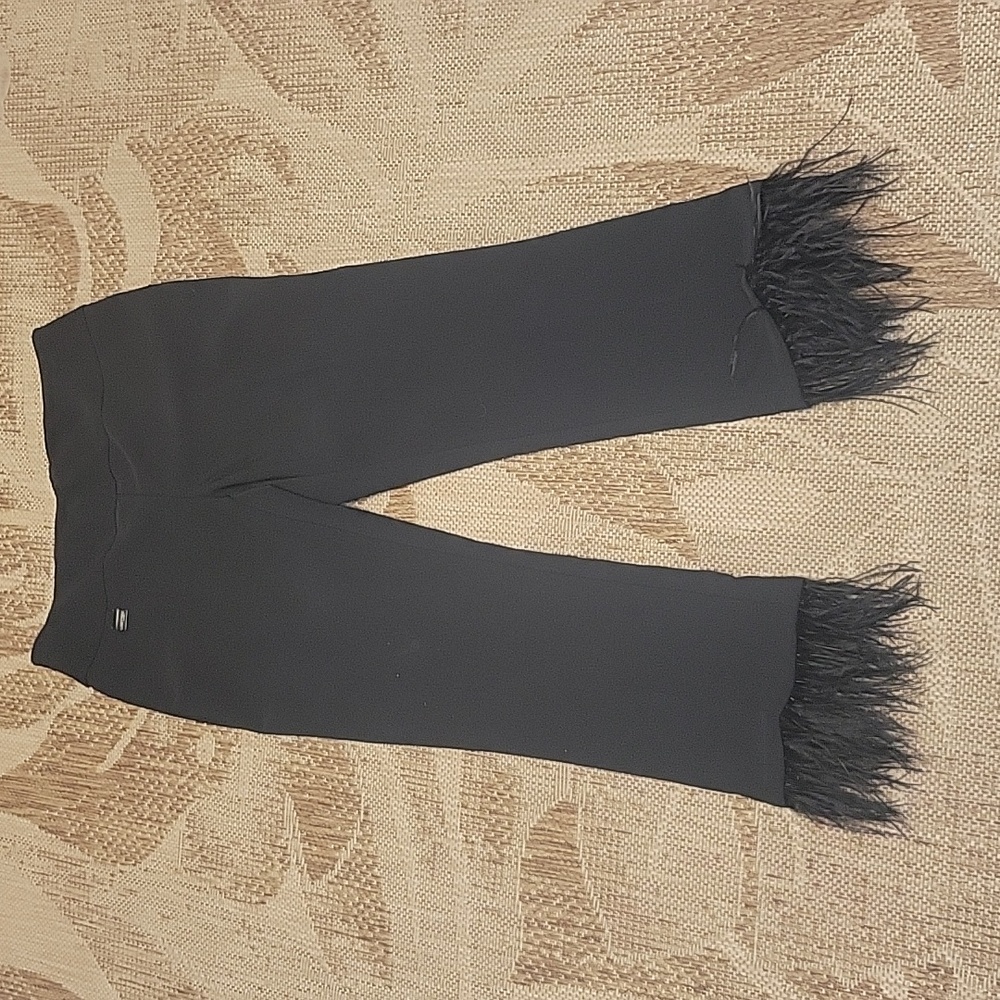 Lisette L Montreal Black Capris with Feather Trim